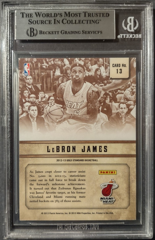2012-13 Panini Gold Standard Lebron James 13 Gold JSY NUMB 6/199 BGS 9 view 2