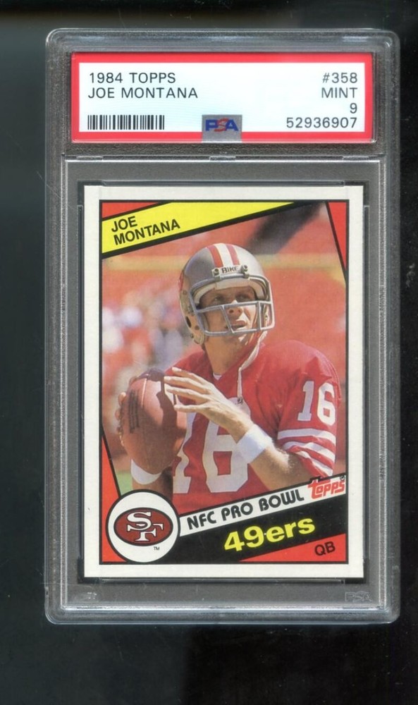 1984 Topps #358 Joe Montana San Francisco 49ers PSA 9 MINT Graded Football Card