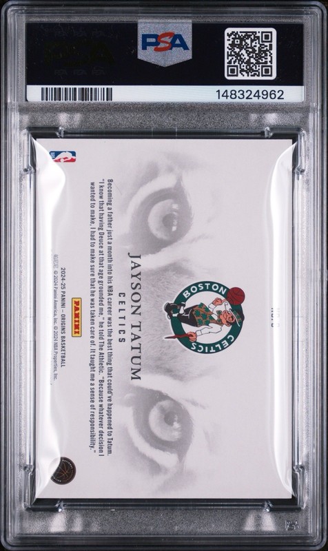 2024 Panini Origins Tiger Eyes Jayson Tatum #6 PSA 9 view 2