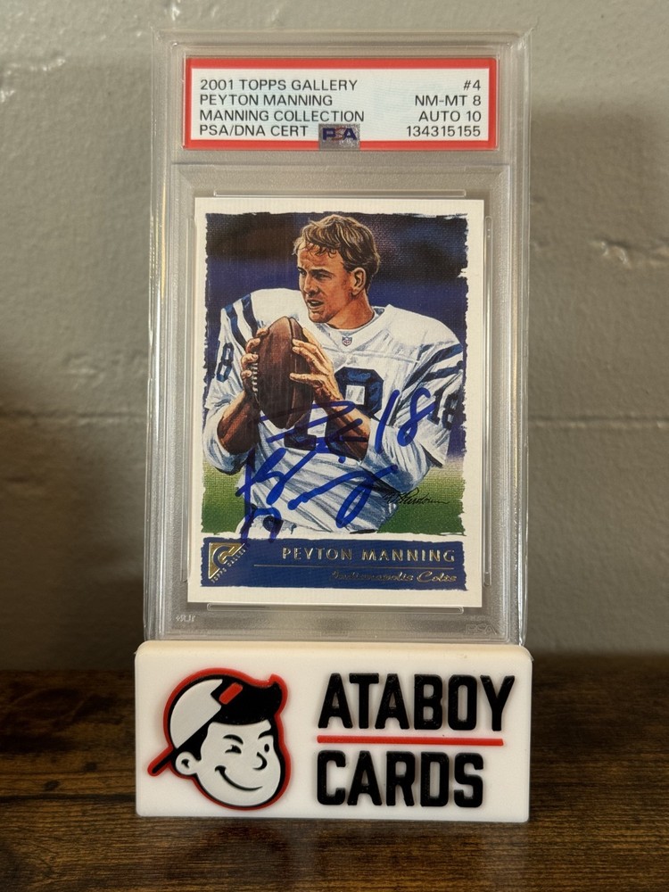 Peyton Manning 2001 Topps Gallery On Card Auto PSA 8 DNA 10 Manning Collection 4