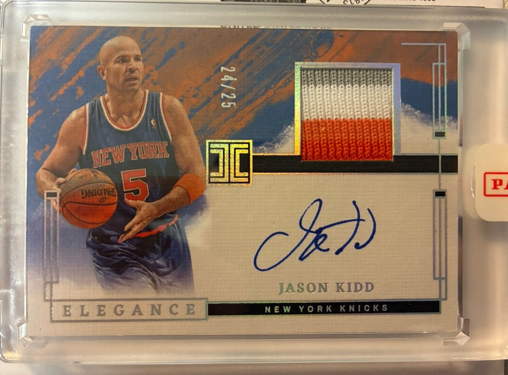 Jason Kidd Patch Autograph Impeccable Elegance Game Used On Card Auto Knicks
