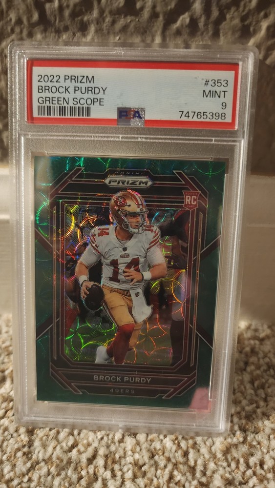 2022 Panini Prizm - Rookies Brock Purdy #353 Green Scope Prizm /75 (RC)