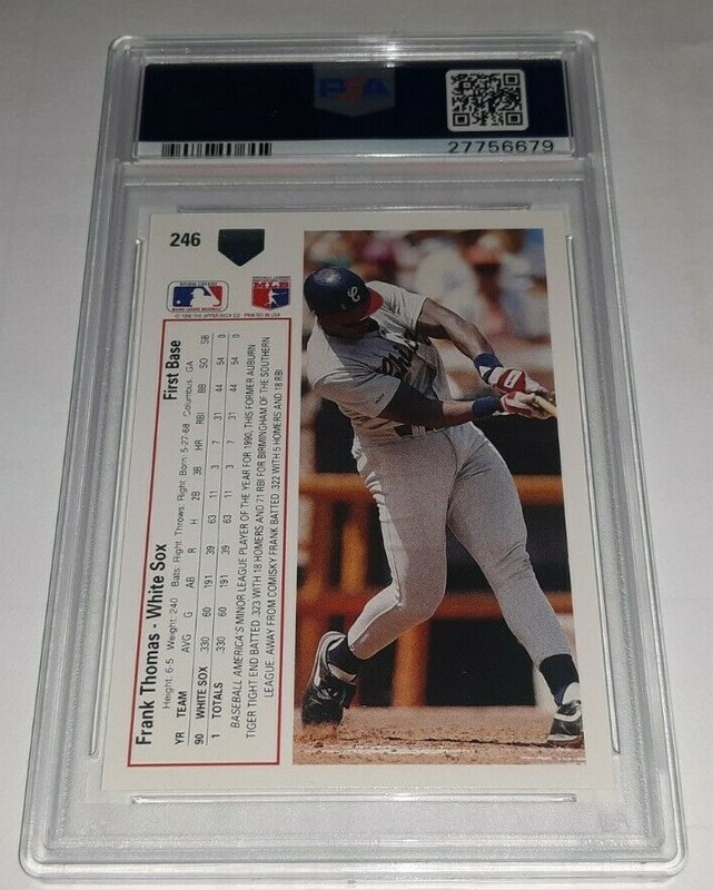 1991 Upper Deck #246 Frank Thomas Rookie Card RC Graded PSA 9 Mint HOF White Sox view 2