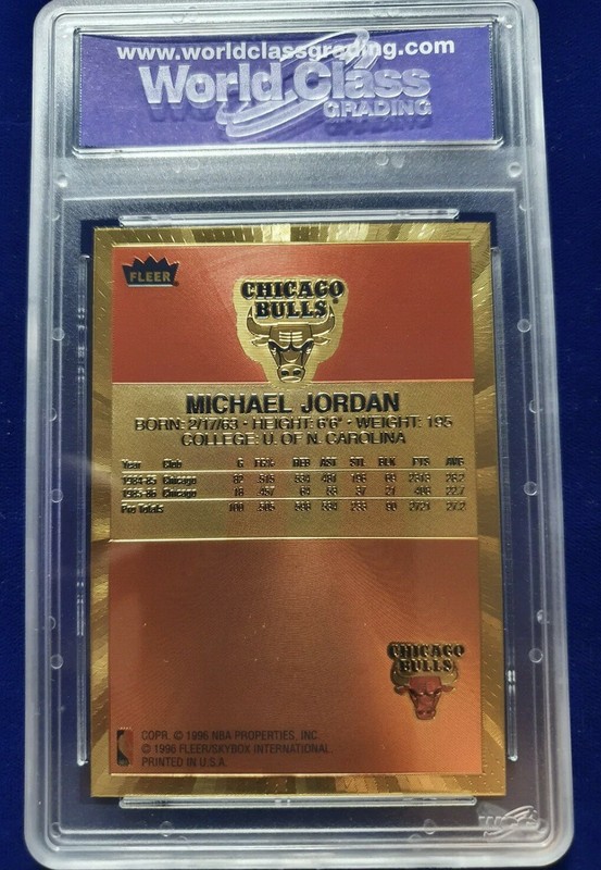 1996 MICHAEL JORDAN FLEER 👑 10 ANNIVERSARY "REFRACTOR" ROOKIE CARD GEM MINT RC view 2
