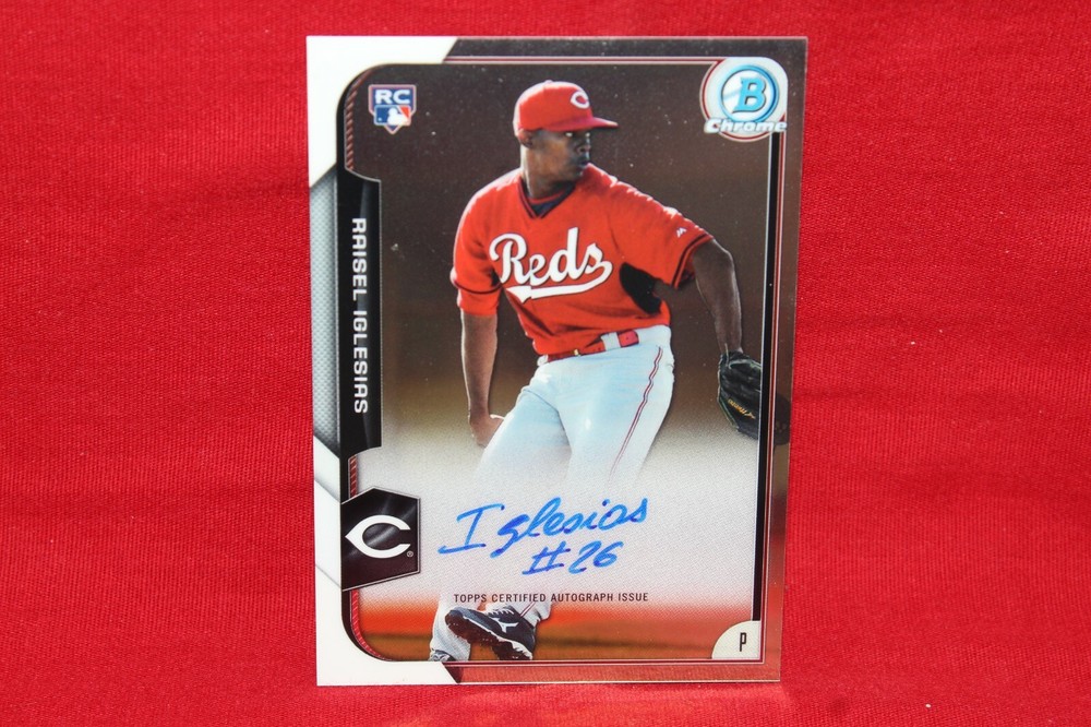 2015 Bowman Chrome Raisel Iglesias Rookie Auto Rc# BCAR-R1 Reds 