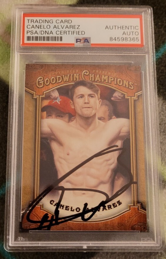 Canelo Alvarez signed 2014 Upper Deck Goodwin Rookie Card RC IP auto PSA boxing