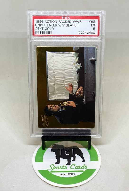 1994 Action Packed WWF 24KT Gold 6G Undertaker w/ Paul Bearer RC PSA 5 WWF view 2