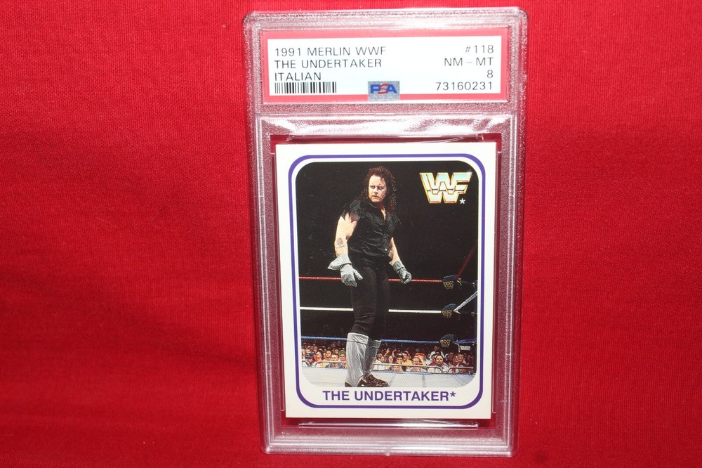 1991 Merlin WWF The Undertaker Rookie Rc #118 Italian PSA 8