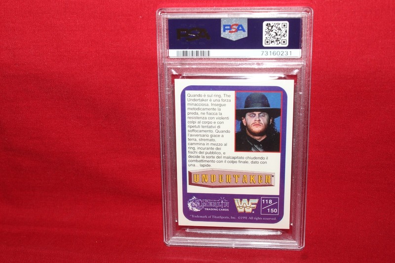 1991 Merlin WWF The Undertaker Rookie Rc #118 Italian PSA 8 view 2