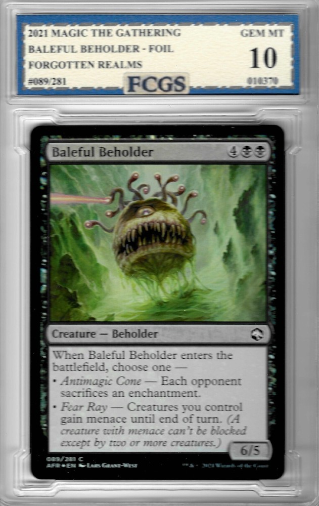 2021 MTG Baleful Beholder FOIL Forgotten Realms #89 Graded FCGS 10 GEM MINT