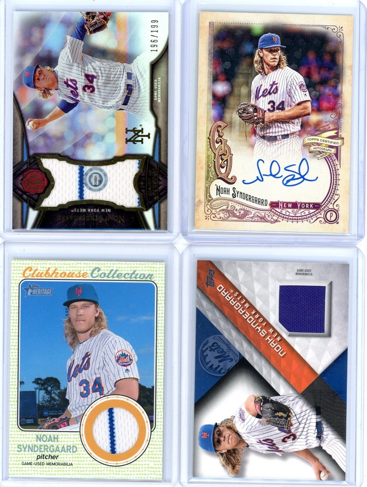 NOAH SYNDERGAARD (4) Card Baseball Lot - Auto,Patch,Numbered