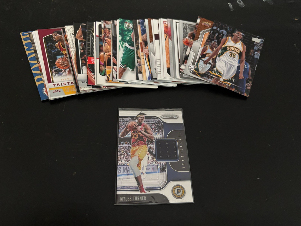 Lot of 48 Texas Longhorns basketball cards + Myles Turner game used jersey card