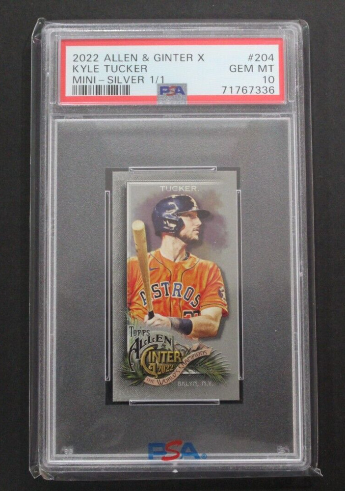 2022 ALLEN AND GINTER X KYLE TUCKER MINI SILVER #204 1/1 CARD PSA 10