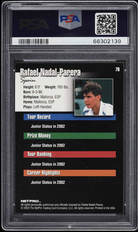 Rafael Nadal-Parera 2003 Netpro ROOKIE #70 PSA 10 view 2
