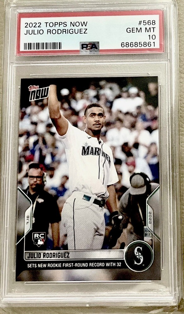 2022 Topps Now JULIO RODRIGUEZ PSA 10 RC #568 Sets New RC first-round Record 32