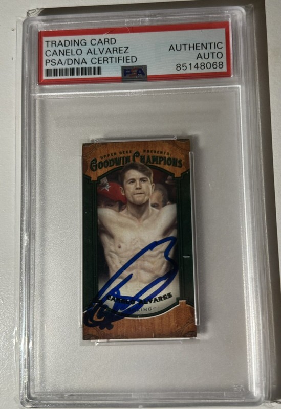 Canelo Alvarez 2014 UD Goodwin Mini Lady Luck SP signed/auto Rookie Card PSA view 2