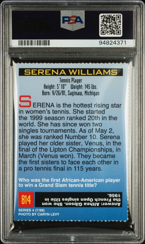 SERENA WILLIAMS 1999 Sports Illustrated S.I. For Kids ROOKIE #814 PSA 9 GOAT! view 2
