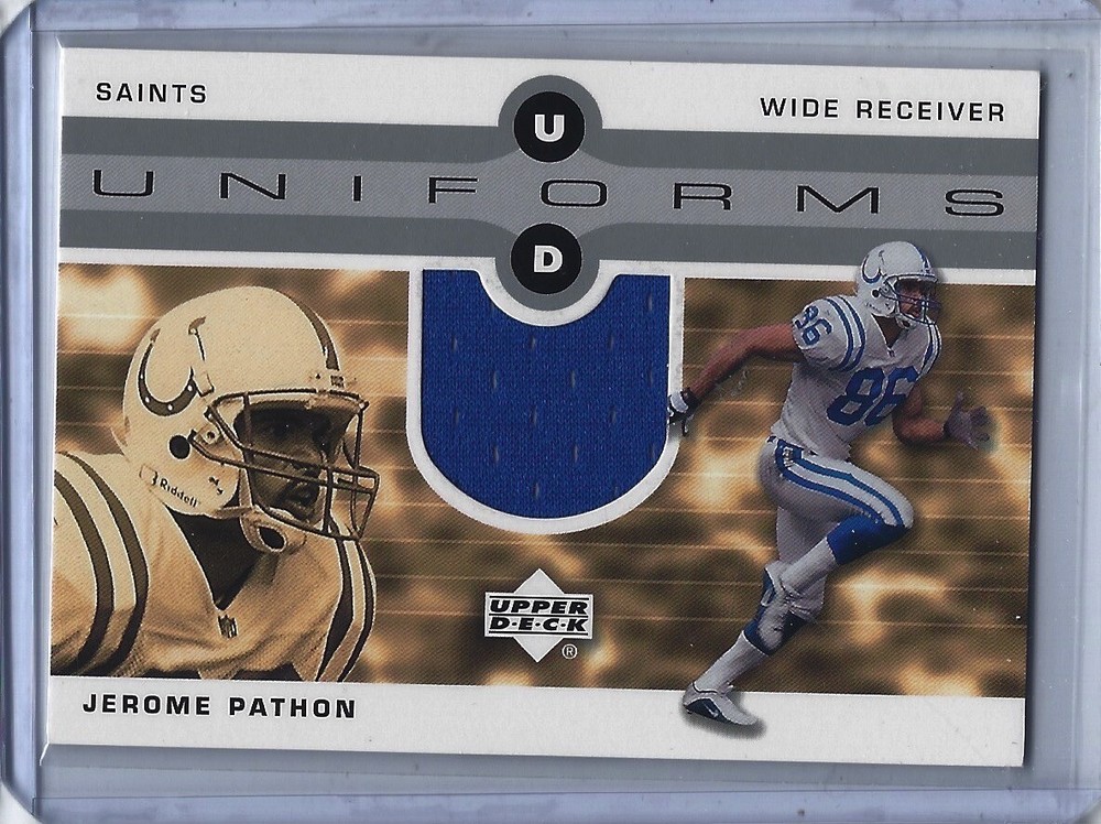 2002 Upper Deck Jerome Pathon Uniforms Game Used Jersey Card 