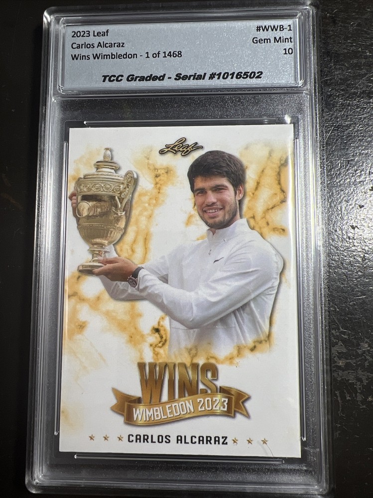 2023 Leaf Carlos Alcaraz Wins Wimbledon TCC Graded Gem Mint 10