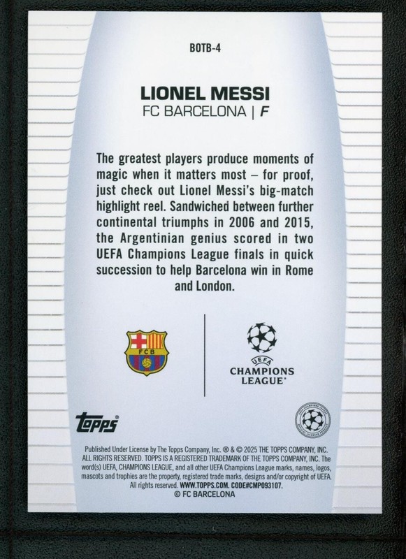2025 LIONEL MESSI TOPPS UEFA CHAMPIONS LEAGUE BEST OF THE BEST view 2