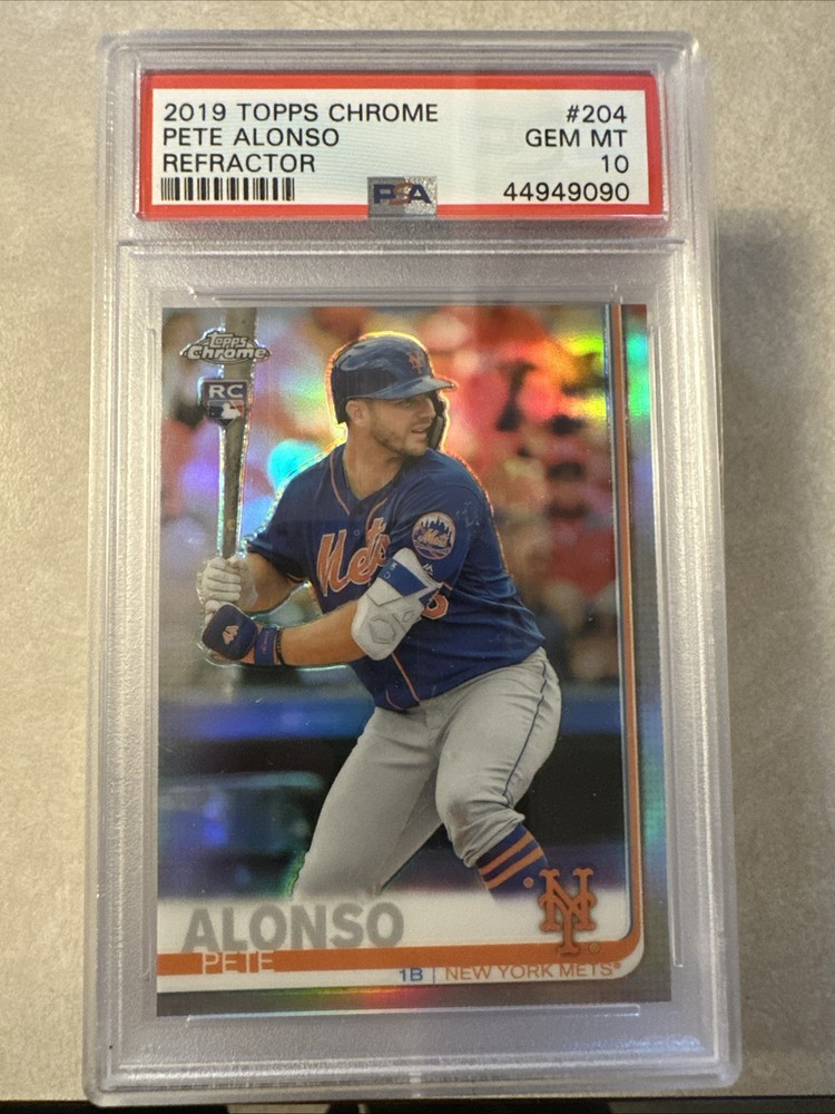 2019 Topps Chrome Refractor #204 Pete Alonso Mets RC Rookie PSA 10 GEM MINT
