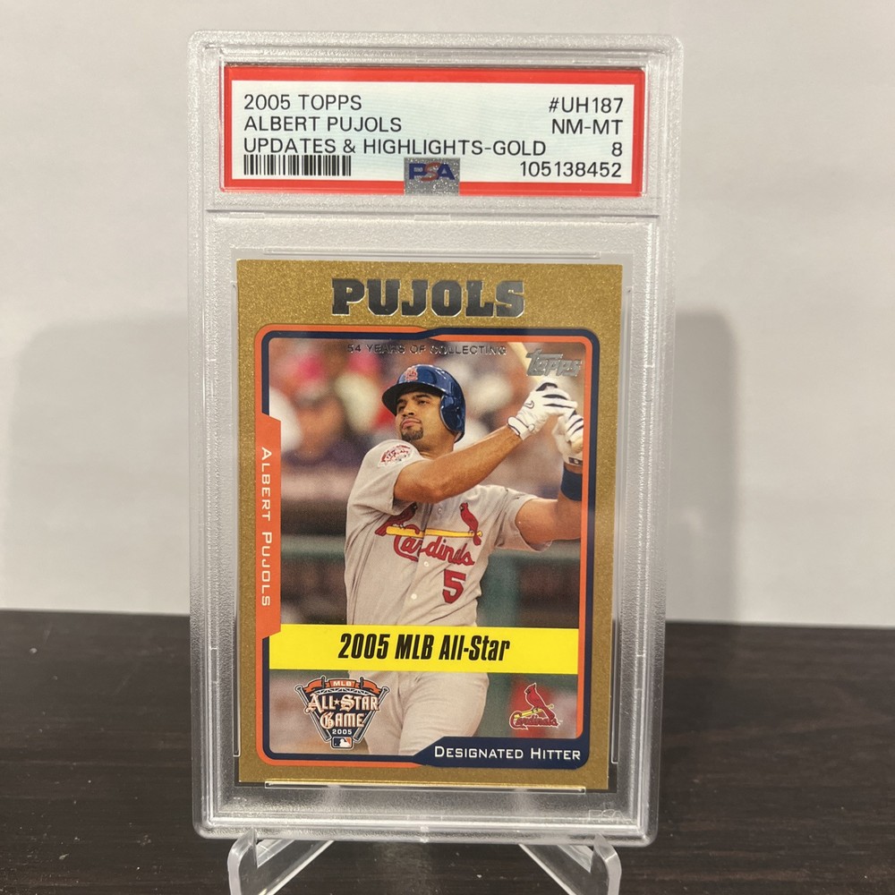 2005 Topps Update Albert Pujols Gold 0218/2005 PSA 8