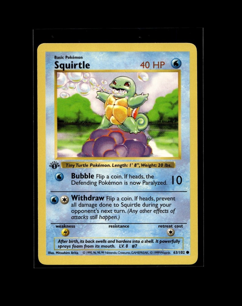 Squirtle Wartortle Blastoise Pokemon Card! Holo/Reverse Holo EX Full Art Cards!