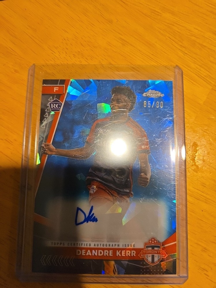 2024 Topps Chrome Sapphire MLS Deandre Kerr Rookie Auto #/90 Toronto Soccer RC