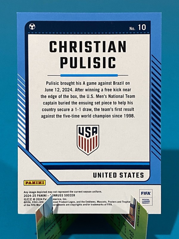 2024-25 Donruss FIFA Christian Pulisic Silver Foil #10 United States Soccer Card view 2