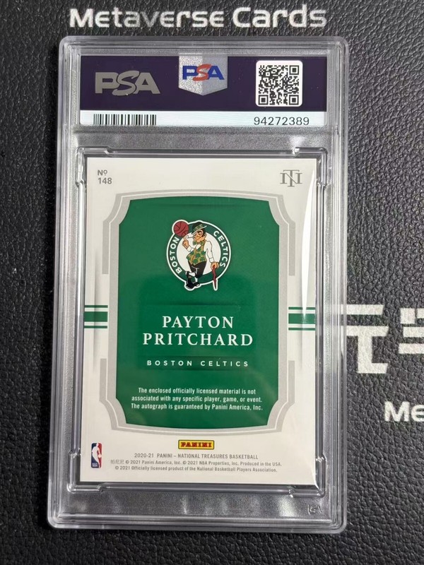 2020-21 National Treasures Rookie Logoman Auto 1/1 Payton Pritchard SSP RPA view 2