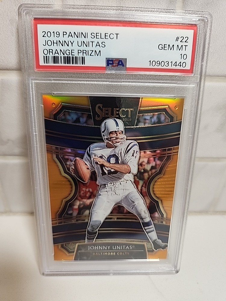 2019 Panini Select Orange Prizm #22 Johnny Unitas PSA 10 !/49 PSA Gem MINT Pop 2