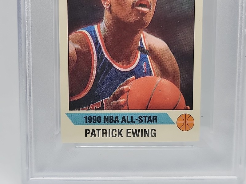 1990 NBA PANINI STICKER PATRICK EWING #1 HAND CUT PSA 9 MINT VINTAGE view 2