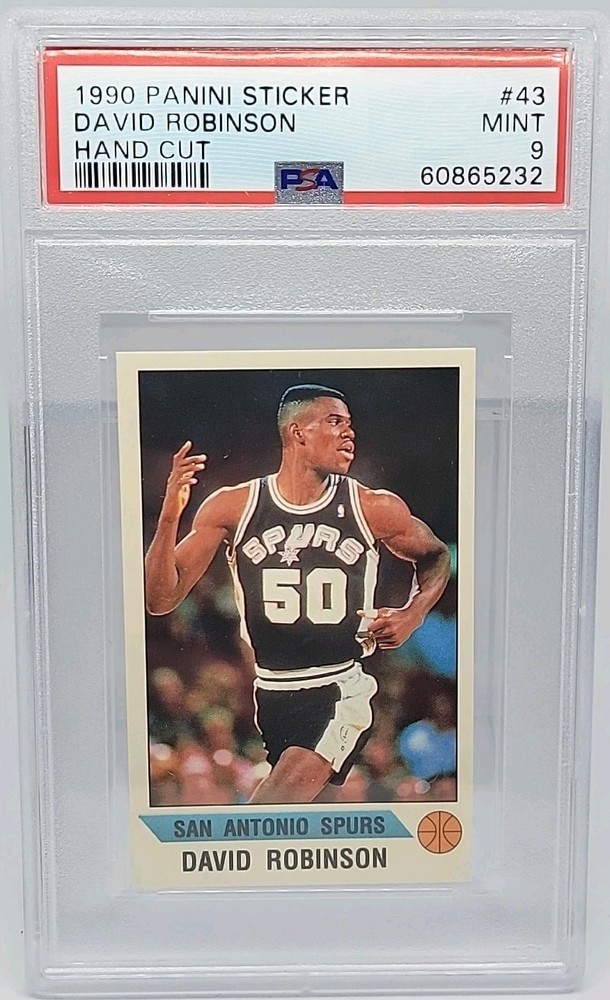 1990 NBA PANINI STICKER DAVID ROBINSON #43 HAND CUT PSA 9 MINT VINTAGE