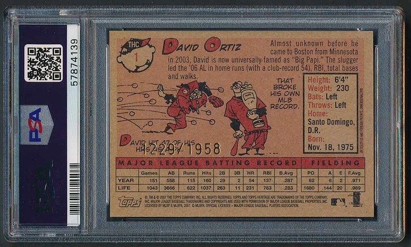 2007 Topps Heritage Chrome David Ortiz #1 PSA 9 MINT view 2