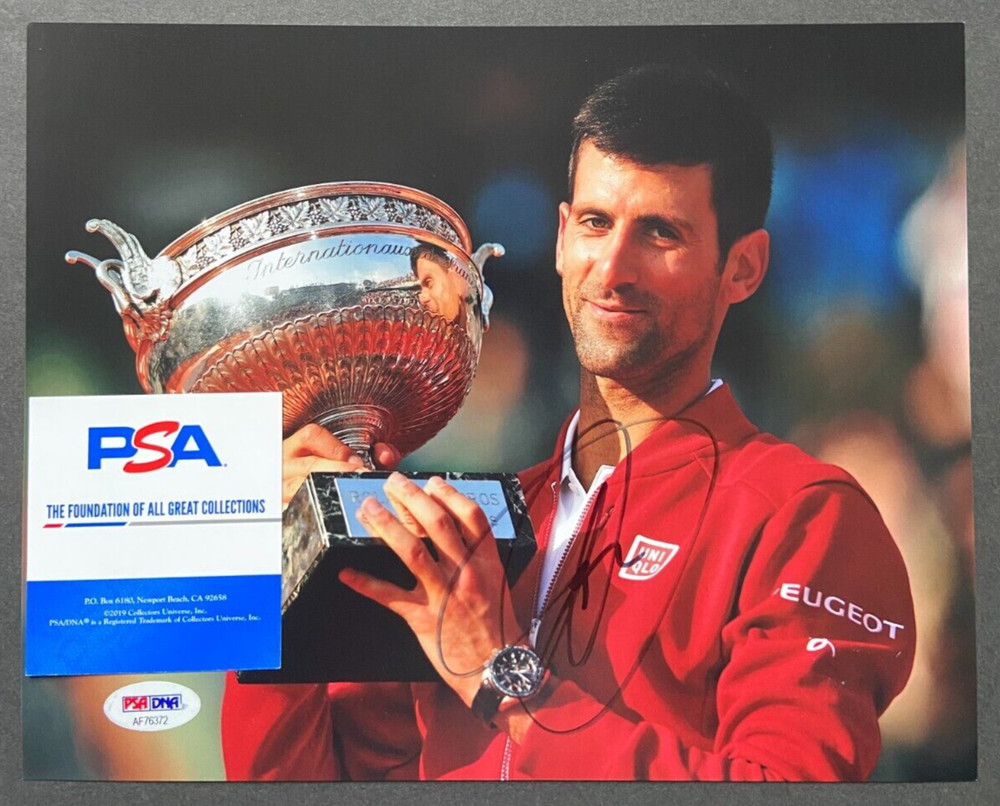 NOVAK DJOKOVIC SIGNED 8X10 PHOTO WIMBLEDON US FRENCH AUSTRALIAN OPEN 2023 PSA