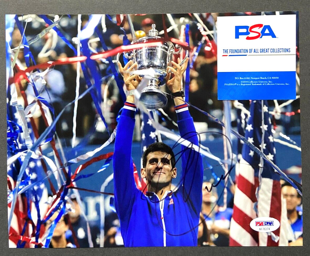 NOVAK DJOKOVIC SIGNED 8X10 PHOTO WIMBLEDON US FRENCH AUSTRALIAN OPEN 2023 PSA !