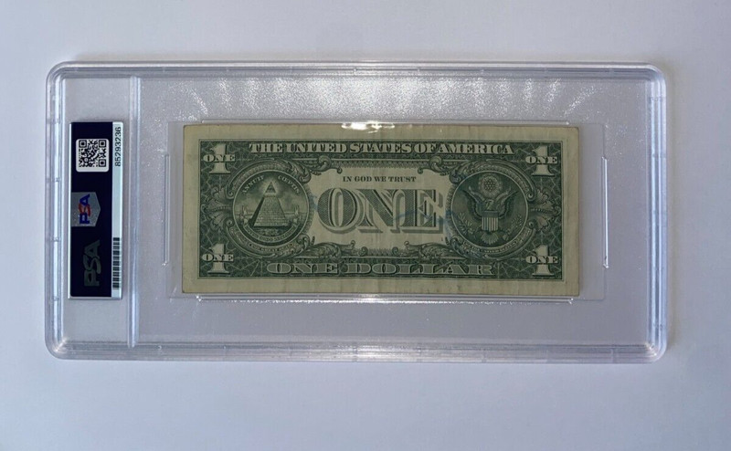 CONOR NOTORIOUS MCGREGOR SIGNED $1 BILL MONEY CURRENCY UFC MMA SLABBED PSA view 2