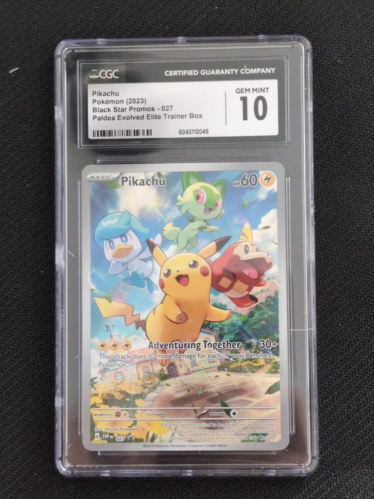 2023 POKEMON PALDEA Evo SVP EN-SV BLACK STAR PROMO #027 PIKACHU CGC 10 GEM MINT