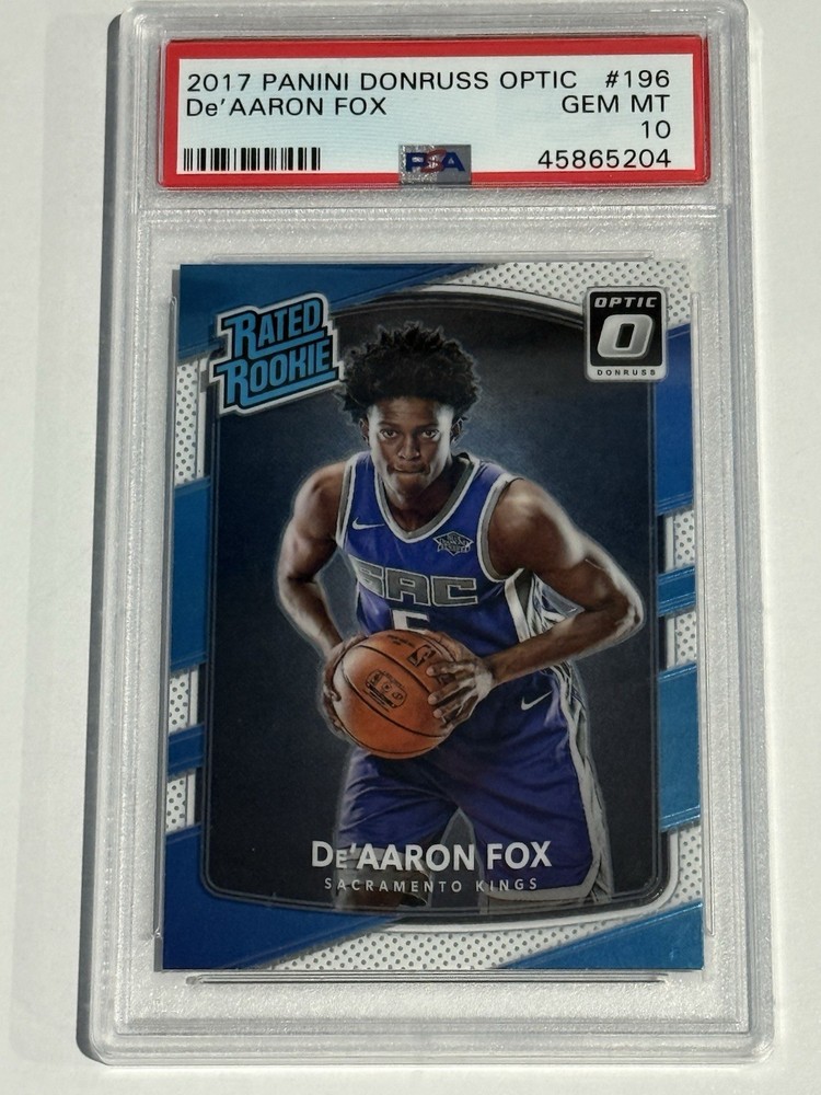 2017 Donruss Optic #196 De'Aaron Fox Kings RC Rated Rookie PSA 10 GEM MINT