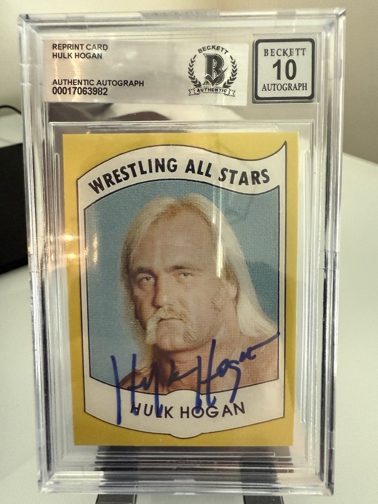 Hulk Hogan 1982 Rookie RC Card Reprint Wrestling All-Stars BGS 10 Auto