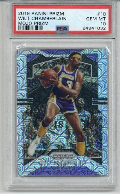 2019 PANINI PRIZM MOJO PRIZM #18 WILT CHAMBERLAIN LE 03/25 PSA 10 LOW POP RARE