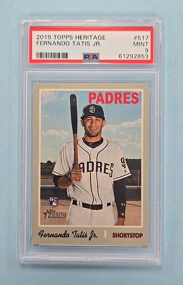 2019 Topps Heritage Fernando Tatis Jr. Rookie RC #517 Card PSA 9