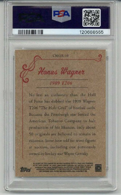 2011 TOPPS CMG REPRINTS 1909 T206 #10 HONUS WAGNER PIRATES PSA 10 LOW POP RARE view 2