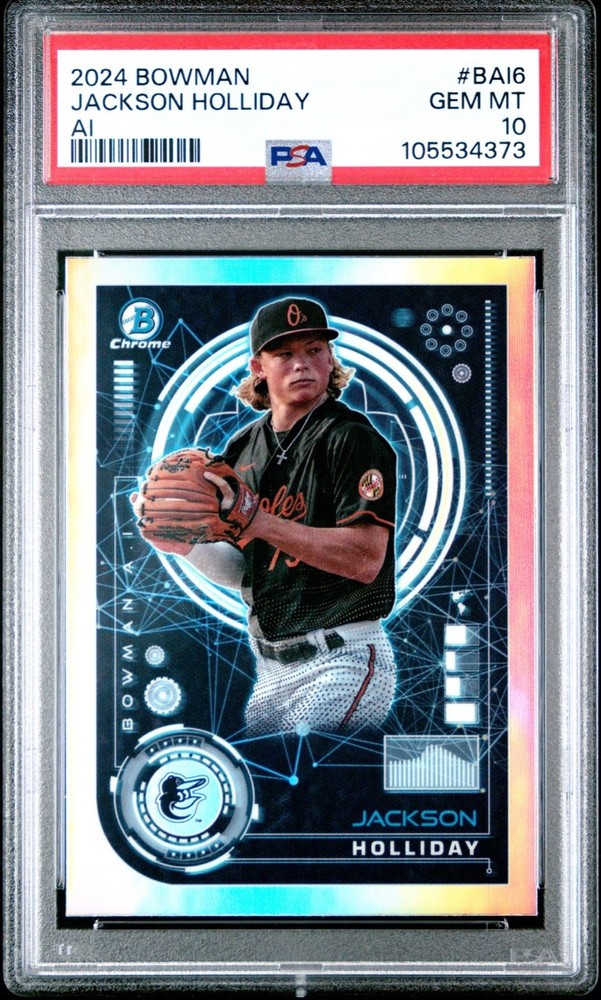 JACKSON HOLLIDAY 2024 BOWMAN AI #BAI6 PSA 10 view 1