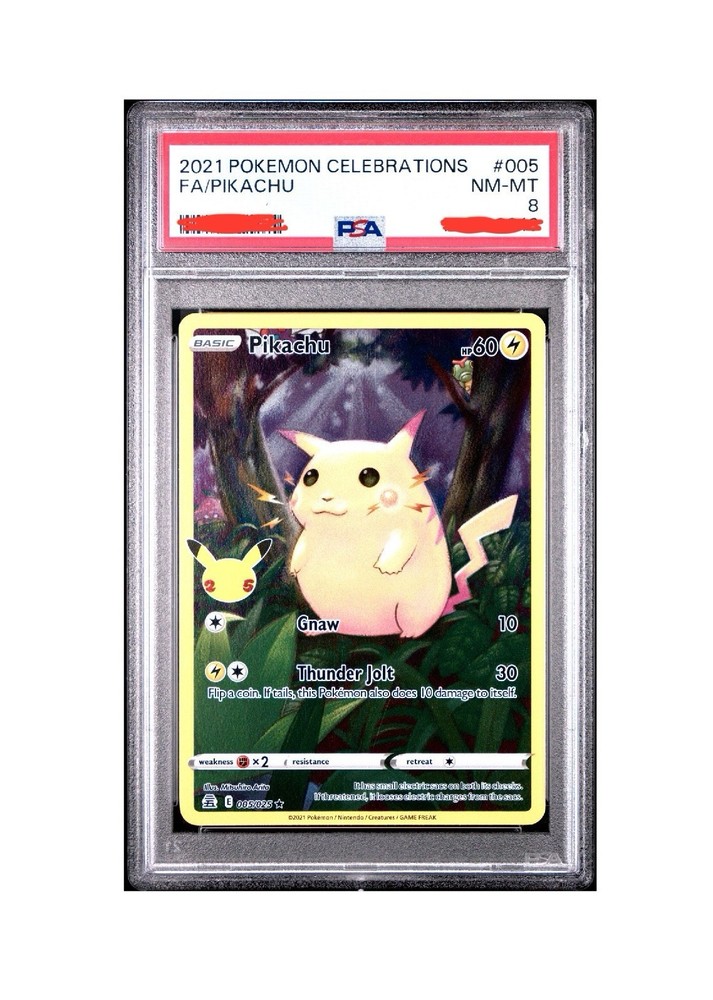 2021 POKEMON CELEBRATIONSFULL ART/PIKACHU 005 PSA 8