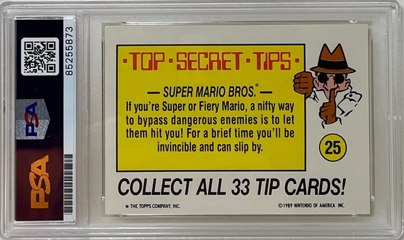 Mike Tyson Signed 1989 Topps Nintendo Punch Out Top Secret Tips Card #25 PSA/DNA view 2