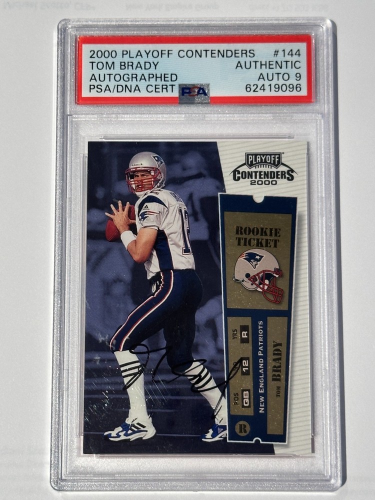 Tom Brady 2000 Playoff Contenders RC Rookie # 144 PSA Authentic 9 Auto! GOAT!