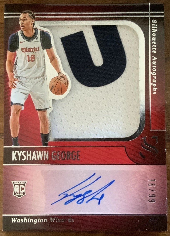 Kyshawn George 2024-2025 Silhouette Rookie SICK PATCH Auto /99 Wizards RPA