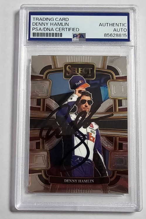 Denny Hamlin Signed 2024 Panini Select Racing Card PSA Auto Autographed