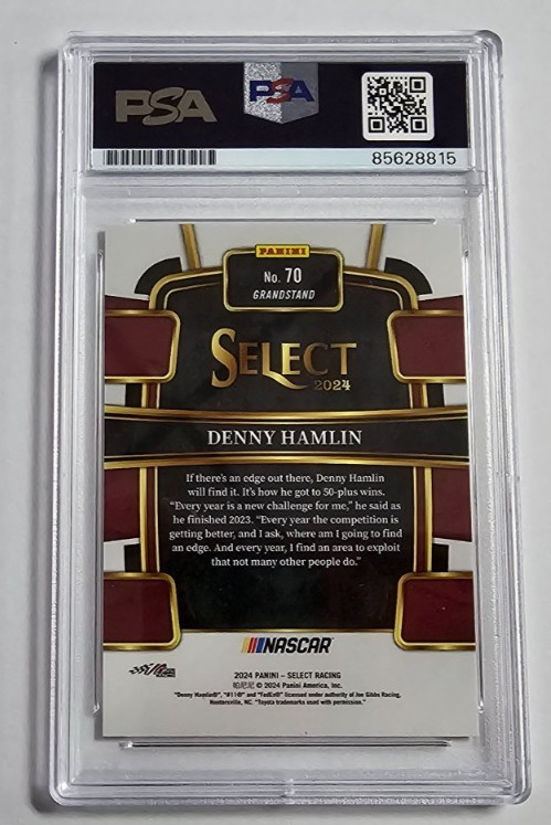 Denny Hamlin Signed 2024 Panini Select Racing Card PSA Auto Autographed view 2
